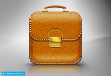 اليوم ٤٣ – أيقونة شنطة جلد (تحيمل PSD) ـ